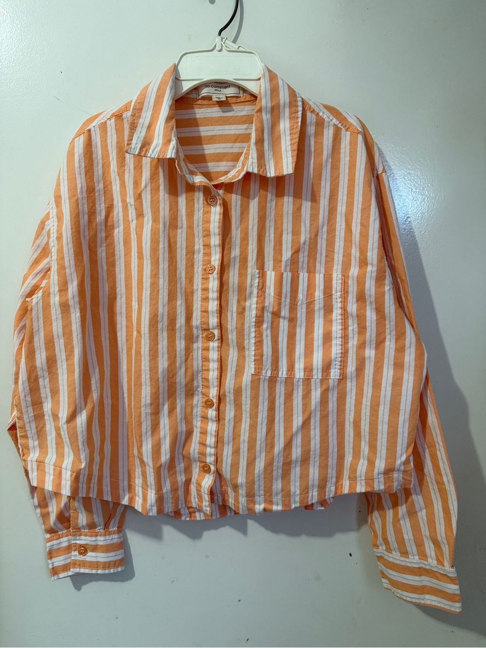 Striped Orange & White Button-Up shirt